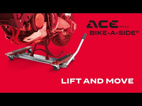 Maneuvering your motorcycle becomes effortless with the Acebikes Bike-A-Side Motorcycle Dolly