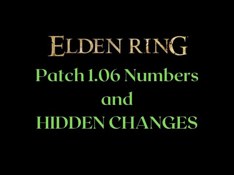 Elden Ring Patch 1.06 with Actual Numbers