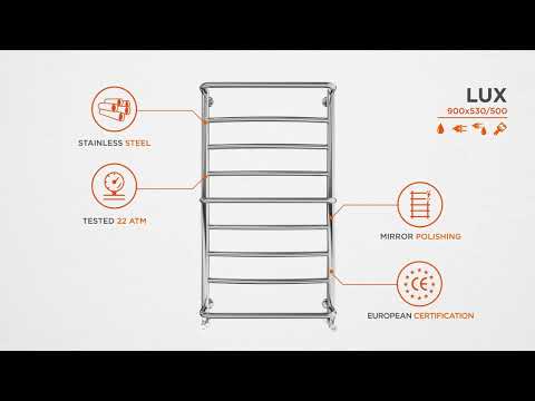 Водяной полотенцесушитель Mario Люкс 1.1.0305.01.P (4820111350377, 900x530, хром/сатин/белый глянец/черный матовый/золото/бронза)