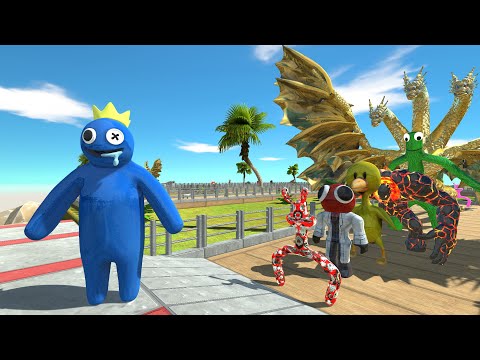 Rainbow Friends Blue OASIS DEATH RUN - Animal Revolt Battle Simulator