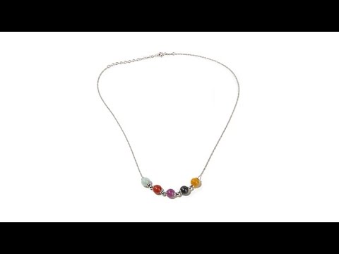 Jade of Yesteryear 5Bead 17" Station Necklace