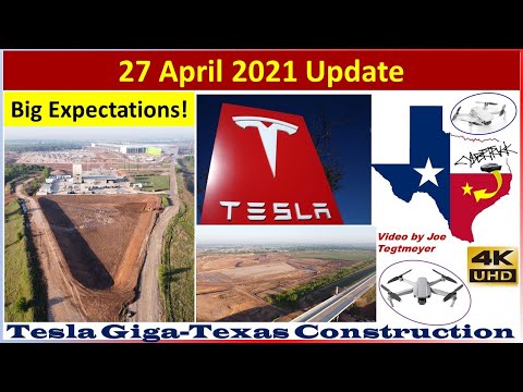 Tesla Gigafactory Texas 27 April 2021 Cyber Truck & Model Y Factory Construction Update (07:45AM)
