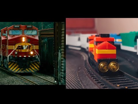 lego vs real unstoppable train |train collision|
