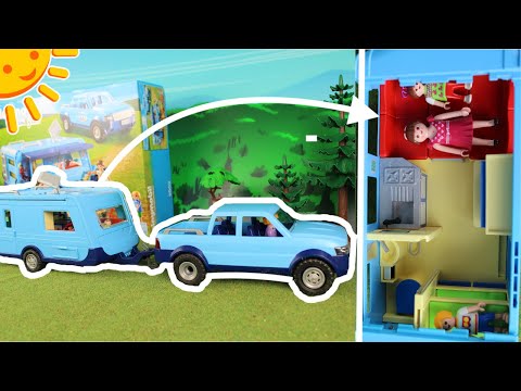 💛Playmobil Wohnwagen mit Auto City Life - Aufbauen und einrichten - Unboxing - Familie Sonnenschein