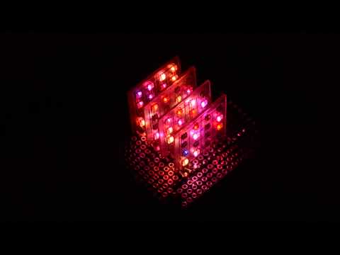 4x4x4 DotStar LED Cube on Glass PCBs