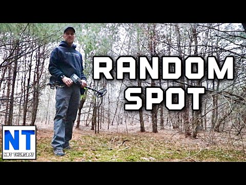 One hour random spot metal detecting in the woods of NH