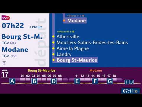 Annonce SNCF TGV Spéciaux Pointes hivernales Bourg Saint Maurice et Modane [HD - animé]