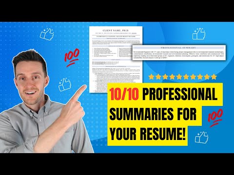 Write the Perfect Professional Summary for Your Resume!