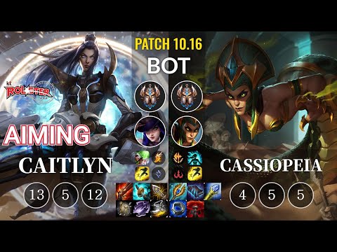 KT Aiming Caitlyn vs Cassiopeia Bot - KR Patch 10.16