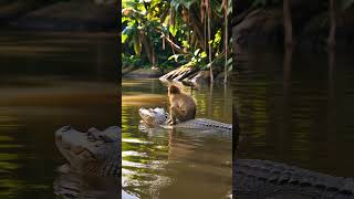 The monkey has a new mount #animals #video #viralvideo