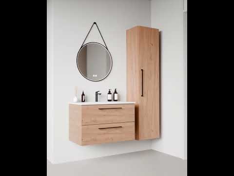 kielle Vega - Armario con lavabo, 80x50x46 cm, 2 cajones, roble dorado 50018S81