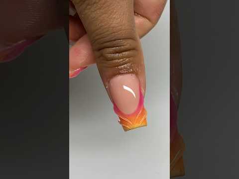 3D textured nails 🩷🧡💛  #3D #nailart #ombrenails #gelxnails #gelnails