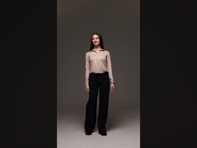 Чоботи жіночі шкіряні байка хутро 592641 Чорний Жіночий светр-поло, 594381 Бежевий