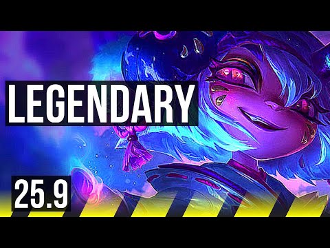 TRISTANA & Taric vs NILAH & Yuumi (ADC) | 9/0/5, Legendary | KR Master | 25.9