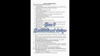 constitutional Design class 9 ncert notes