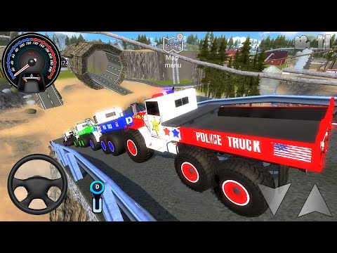 Juegos De Carros - Transporting US Police Monster Trucks #2 - Car Extreme Racing Android [Gameplay]