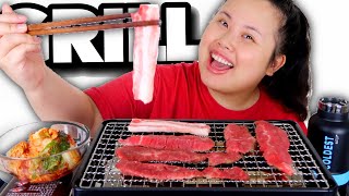 JUICY WAGYU STEAK + PORK BELLY KOREAN BBQ MUKBANG 먹방 EATING SHOW!