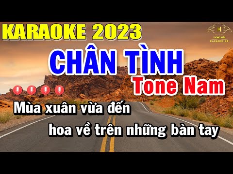 Chân Tình Karaoke Tone Nam Nhạc Sống 2023 | Trọng Hiếu