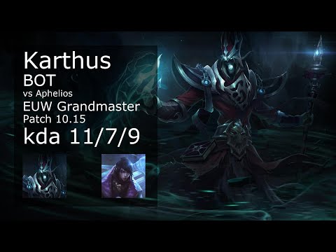 Karthus Bot & Janna vs Aphelios & Thresh - EUW Grandmaster 11/7/9 Patch 10.15 Gameplay