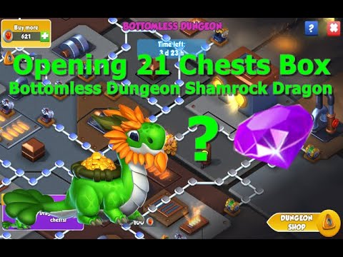 Opening 21 Chests Box-Dragon Mania Legends | Bottomless Dungeon Shamrock Dragon | DML