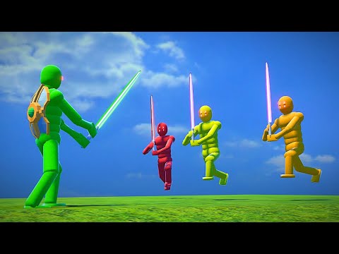 Ragdolls Fight with LIGHTSABERS - Overgrowth Mods Gameplay #3