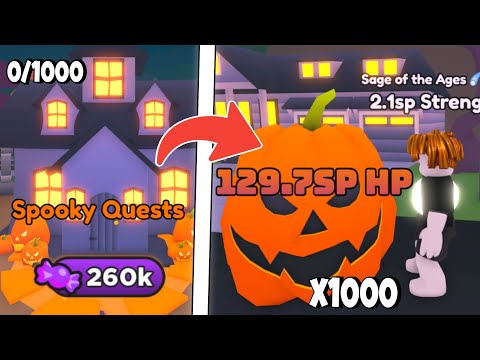 I Smashed 1000 Pumpkins For Candies in Arm Wrestle Simulator (Roblox)