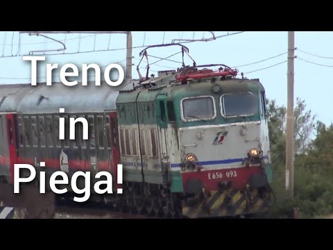 Treno in  piega! Caimano E656 093 titolare dell  intercity Palermo-Milano.