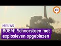 Zo werd de 155 meter hoge schoorsteen in Nijmegen opgeblazen | Omroep Gelderland