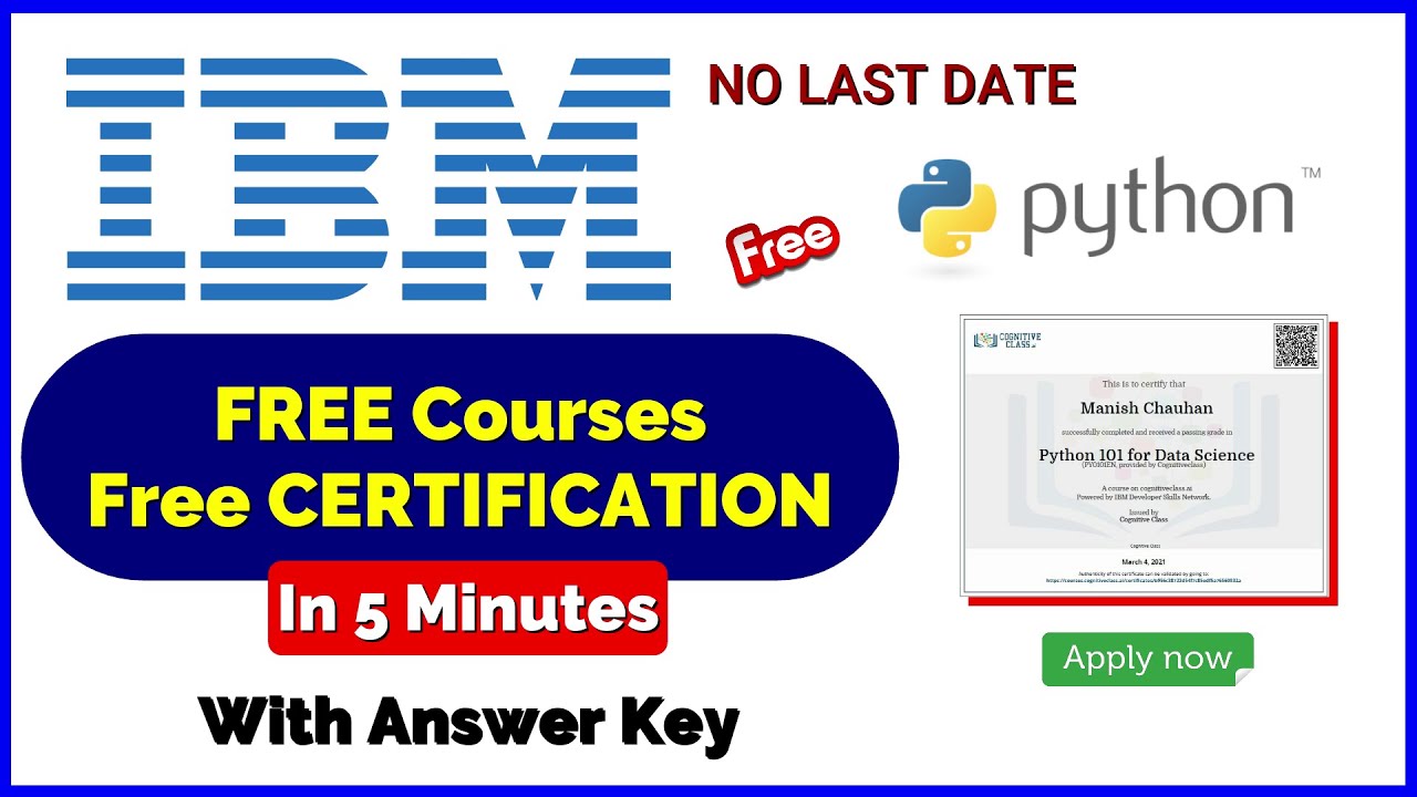 Python Free Certification | IBM Data Science Free Certificate | Vamm Academy