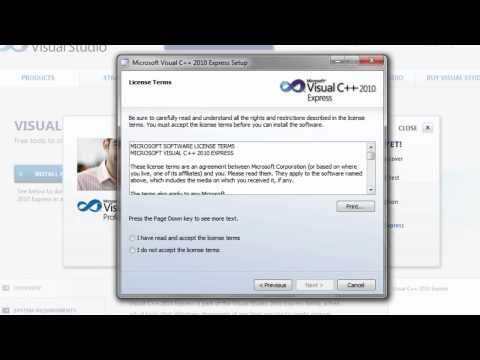 Setting up Microsoft Visual C++ 2010 Express