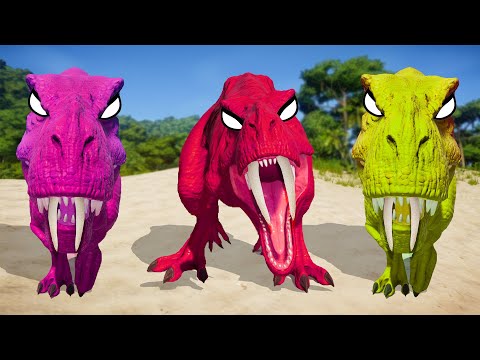 REXY COLOR PACK vs Spiderman I-Rex, Indoraptor, Spinosaurus - Jurassic World Evolution