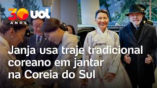 Janja na Coreia do Sul: Primeira-dama  usa traje tradicional durante jantar presidencial em Seul