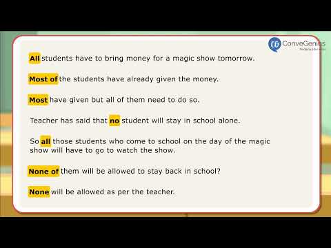 All, all of most, most of no, none of etc