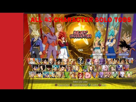All 43 Characters Solo ToD Combos - DBFZ