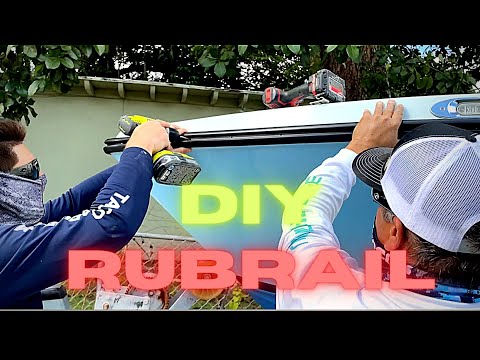 Installation of My New SuperFlex Rubrail #rubrail #projectboat #tacomarine