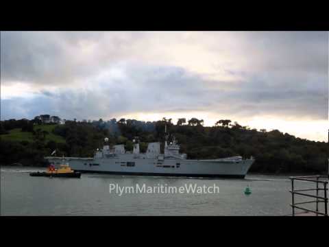 HMS Illustrious entering Devonport 25.10.11