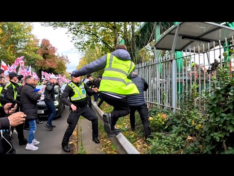 SOUTHAMPTON PROTEST:  Footbridge Attack :  Patriots Go Crazy 