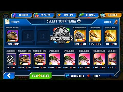 INDOMINUS REX GEN 2 vs ALL DINOSAURS UNLOCK EDESTUS - JURASSIC WORLD THE GAME