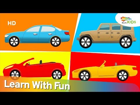 Types of car vehicles for children - transportation cars videos
