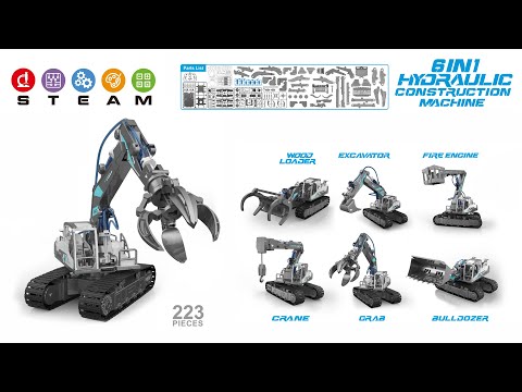 STEAM Assemble DIY Stunt Robotic Truck Hydraulic Machine Robot Arm School Education Kit