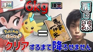 【リアルサトシ】ピカチュウ(６㎏)を肩に乗せてピカブイクリアするまで終われません！