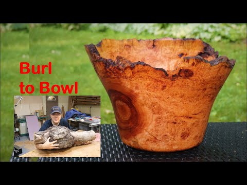 Woodturning Large Cherry Burl Bowl