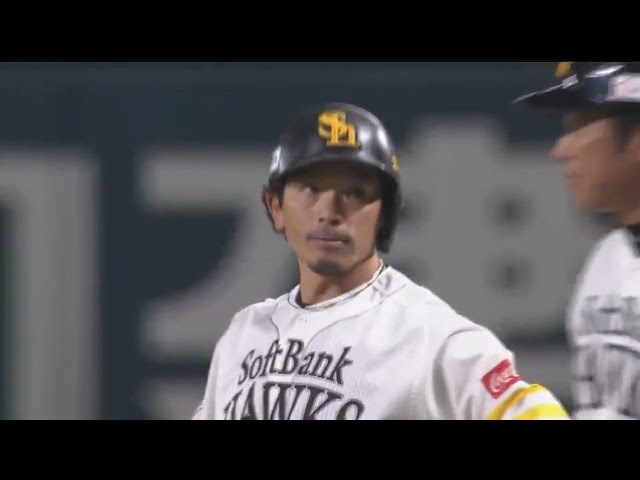 【7回裏】 詰まりながらも気持ちで運ぶホークス・松田の同点打!! 2017/3/31 H-M