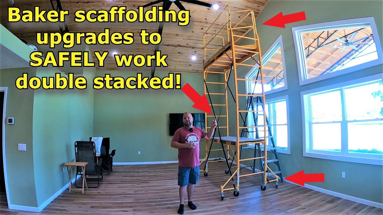 Safe scaffolding?!?! Add on accessories to make harbor freight baker scaffolding safer! #559