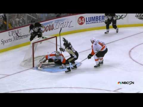 Sidney Crosby tip in PPG 1-1 Philadelphia Flyers vs Pittsburgh Penguins 11/13/13 NHL Hockey.