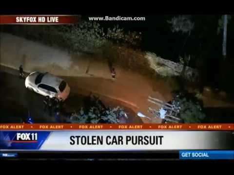 06/19/2016 Los Angeles Area Police Chase 2016 LAPD - Stolen Fiat 500