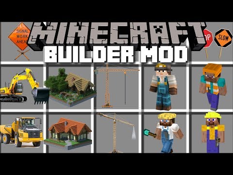 Minecraft BUILDER MOD / PLAY AND CONSTRUCT HUGE CITIES WITH ZOMBIES!! Minecraft