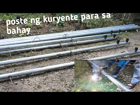 Paano gumawa ng poste ng kuryente para  sa bahay...#welding...#G.I...pipe