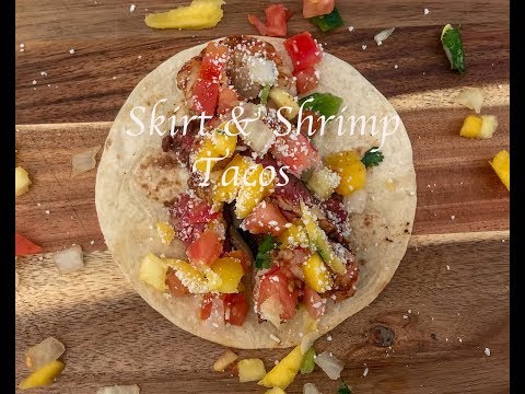 Wagyu Skirt & Shrimp Tacos ~ Cooked On A Offset Smoker