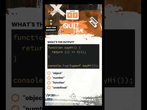 Quiz No : 43 - return function in Javascript" .
